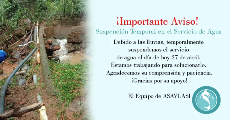 ¡Importante Aviso! Suspensión Temporal en el Servicio de Agua